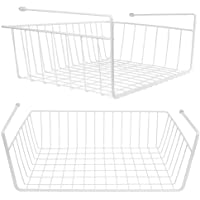 Lawei 2 Piezas Cestas de Almacenaje Multiuso Estante intermedio Organizador de Cesta Colgante - Blanco- 38 cm